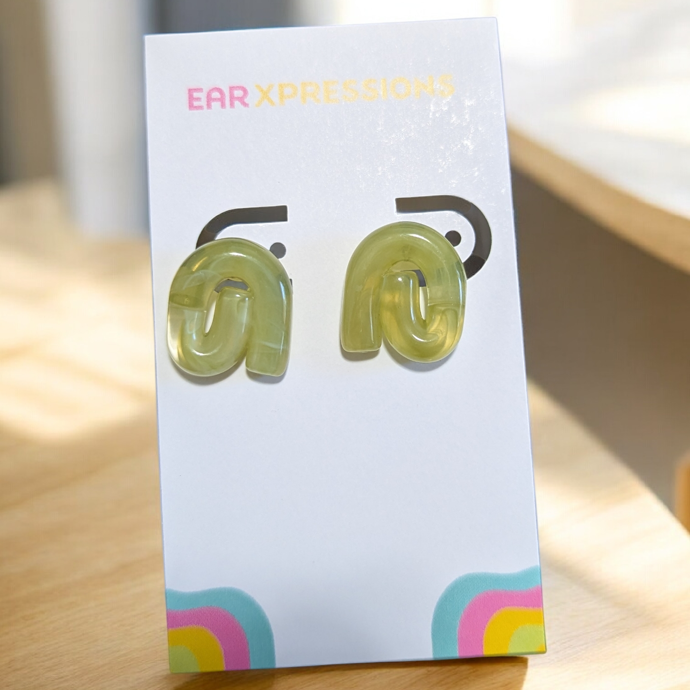 Squiggle Green Earrings
