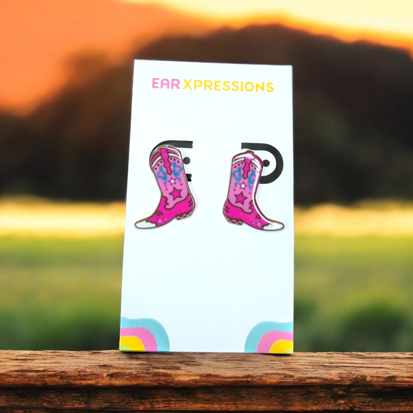 Colorful Cowgirl Boot Earrings