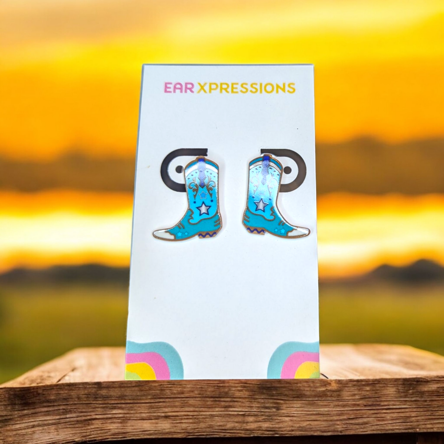 Colorful Cowgirl Boot Earrings