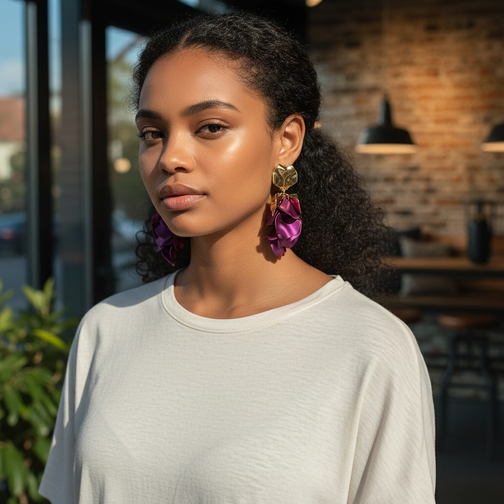 Royalty Metallic Petal Earrings