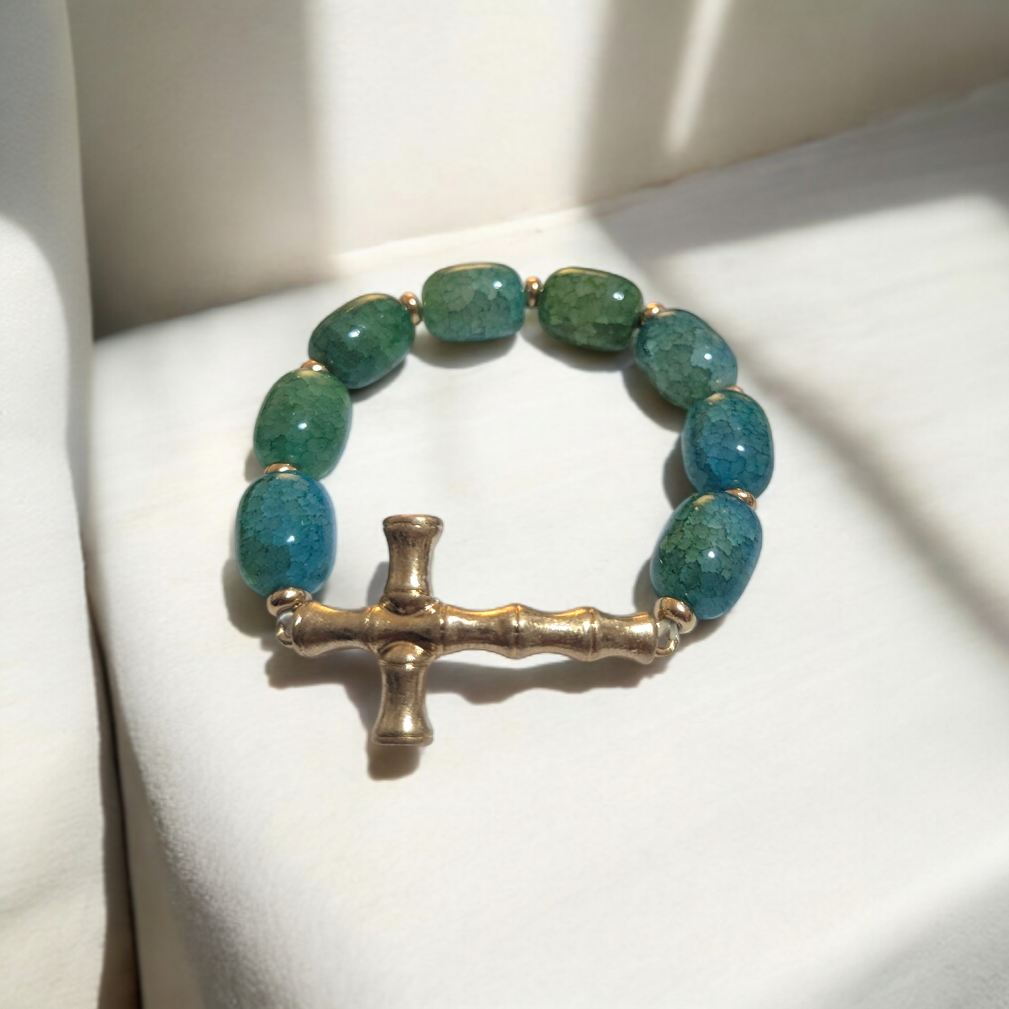 Elegant Stone Cross Bracelets